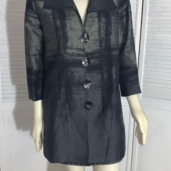 Caroline Rose Metallic Tonal Jacquard Women's Size Small - Picture 4 of 16